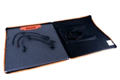 Kedron Solar 100 Watt Lightweight Universal Folding Solar Panel Kit -camping shop 100w flex fold opened withAccessories