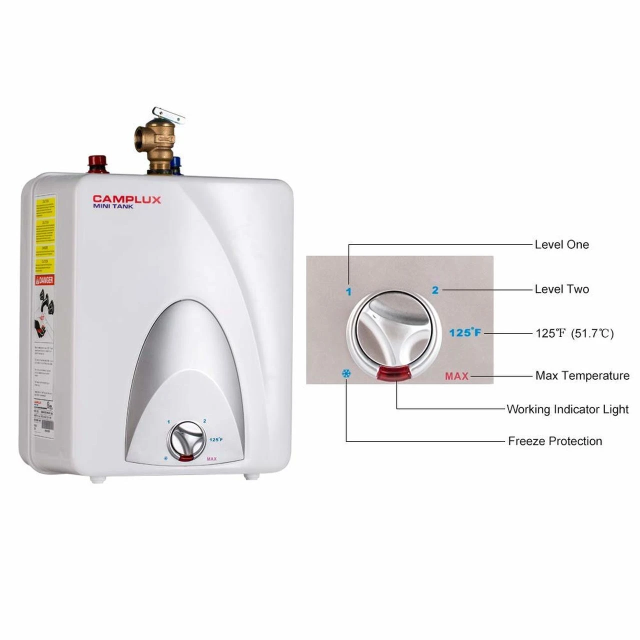 Camplux 2.5-Gallon Mini Tank Electric Water Heater 5 Camplux 2.5-Gallon Mini Tank Electric Water Heater - Image 3