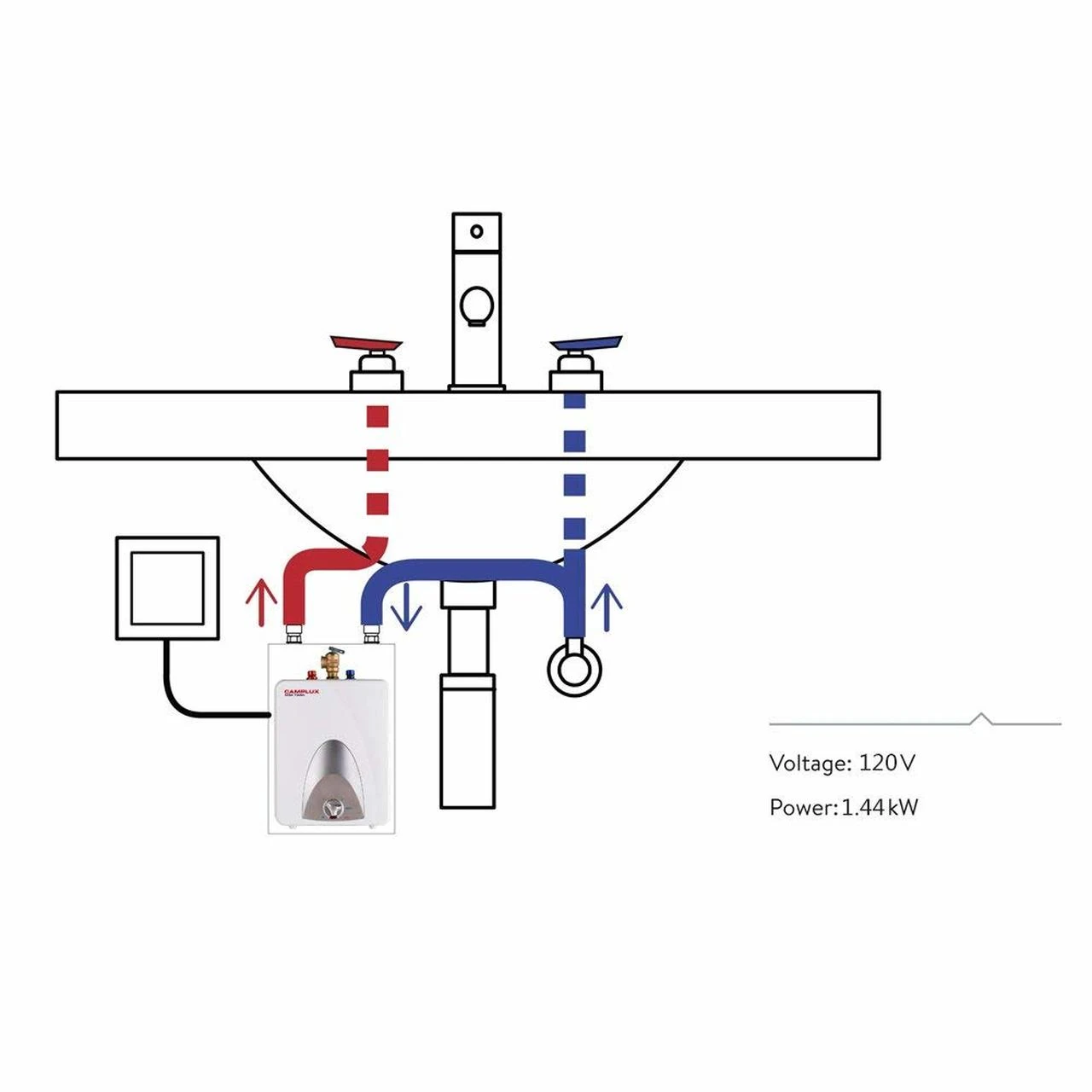 Camplux 2.5-Gallon Mini Tank Electric Water Heater 6 Camplux 2.5-Gallon Mini Tank Electric Water Heater - Image 4
