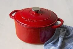 Lodge - 5.5 Quart Red Enameled Cast Iron Dutch Oven