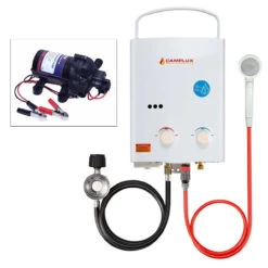 Camplux 5L Portable Tankless Water Heater (CSA Certified For Outdoor Use) W/ Eccoflo Pump & Strainer