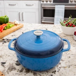 Lodge - 6 Quart Blue Enameled Cast Iron Dutch Ovem -camping shop EC6D33 01