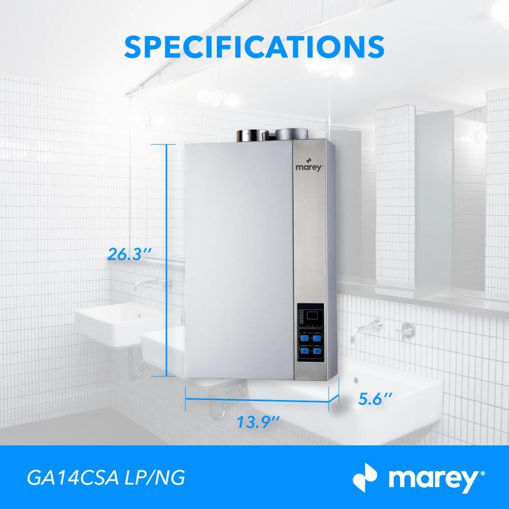 Marey 14L Direct Vent Indoor Tankless Water Heater + Vent Bundle 6 Marey 14L Direct Vent Indoor Tankless Water Heater + Vent Bundle - Image 4
