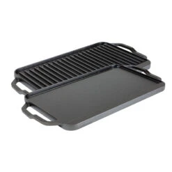 Lodge - 19.5 X 10 Inch Cast Iron Double Burner Reversible Grill/Griddle