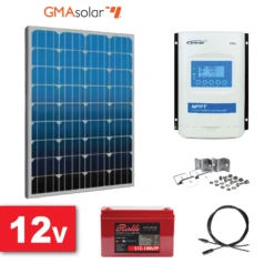 100 Watt 12V Canadian Solar Kit With Rolls LiFePO4 1280WH Battery