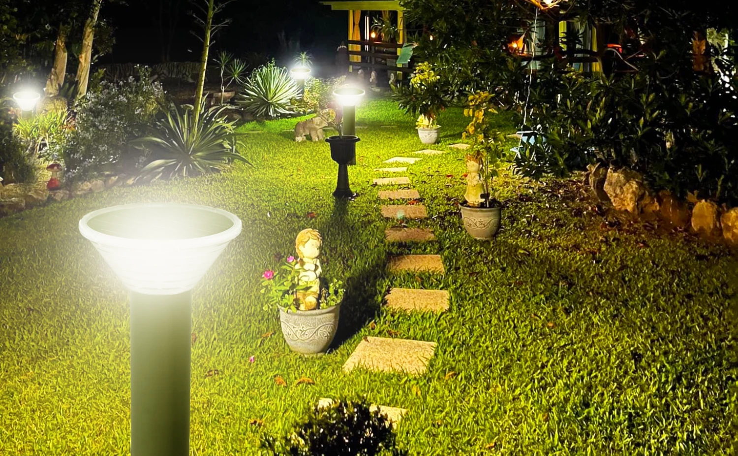 Kedron LED Solar Bollard Light 90cm 4 Kedron LED Solar Bollard Light 90cm - Image 2